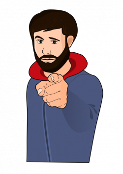 Clipart - Guy pointing a finger