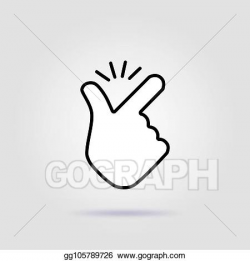 Vector Clipart - Thin line snap finger like easy logo icon ...