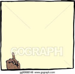 Clip Art - Single finger pointing up in square yellow frame ...