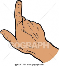 EPS Vector - Drawn hands. finger touches. raised finger ...