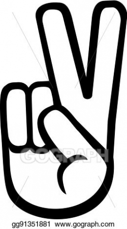 EPS Vector - Peace hand with two fingers. Stock Clipart ...