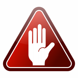 Clipart - Red triangle hand icon