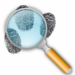 Clipart - Fingerprint Search with Slight Magnification