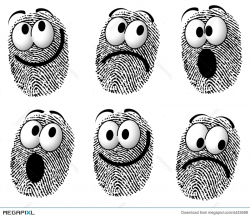 Fingerprint Cartoon Faces Illustration 4433688 - Megapixl