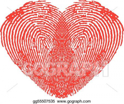 Vector Art - Romantic heart made of fingerprints. Clipart ...
