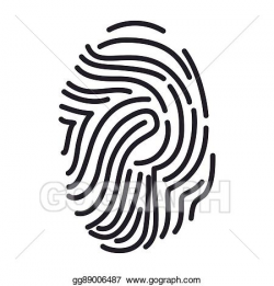 Clip Art Vector - Fingerprint human identification. Stock ...