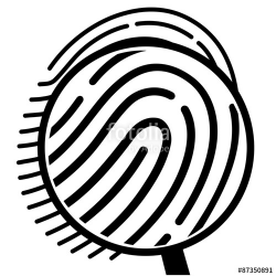 fingerprint under a magnifying glass