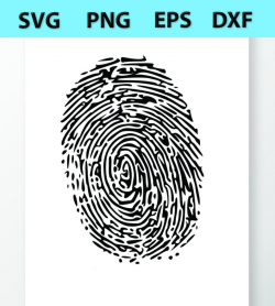 Fingerprint SVG Files - Vector Images Clipart - Finger for Vinyl Cutting  Files SVG Image For Cricut -Eps, Png ,Dxf Stencil Clip Art