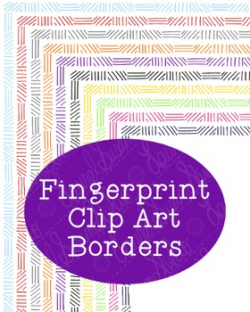 Fingerprints Borders Clip Art PNG JPG Blackline Included Commercial or  Personal