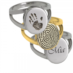 Simple Fingerprint Silver Ring | Urn Jewelry | Memorial Gallery