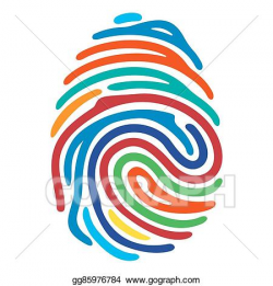 EPS Vector - Rainbow color fingerprint. Stock Clipart ...