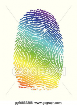 Vector Art - Rainbow pride thumbprint. fingerprint ...