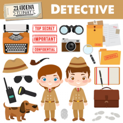 Detective clipart Private Investigator graphics Spy clipart Secret agent  clipart