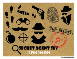 50% OFF SALE, Spy clipart, spy party, secret agent clipart ...