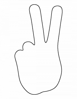 Peace hand pattern. Use the printable outline for crafts, creating ...