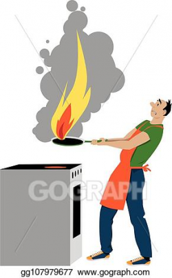 EPS Vector - Kitchen fire hazard. Stock Clipart Illustration ...