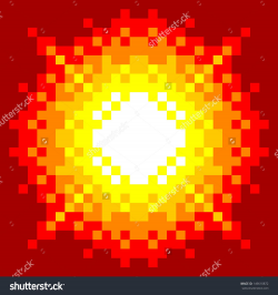 8-Bit Pixel-Art Explosion On A Red Background Stock Vector ...