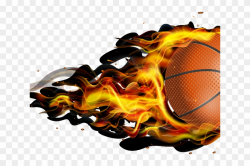 Fireball Clipart Basketball - Basketball Fire Ball Logo, HD ...
