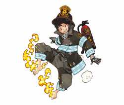 Fireball Clipart Fire Brigade Man - Fire Force Atsushi ...