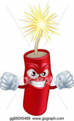 Vector Illustration - Angry cartoon firecracker. EPS Clipart ...