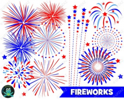 Patriotic Fireworks Clipart - UZ932