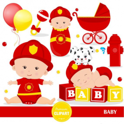 Baby firefighter clipart Firefighter party clipart baby ...
