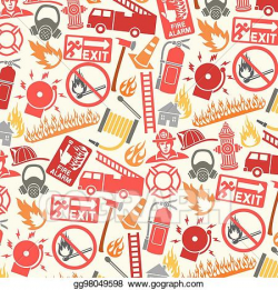 Vector Stock - Background pattern with firefighter icons and ...