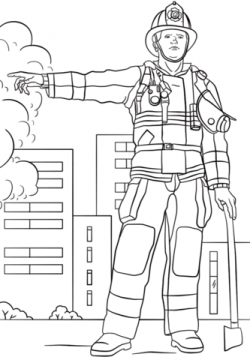 Firefighter coloring page | Free Printable Coloring Pages