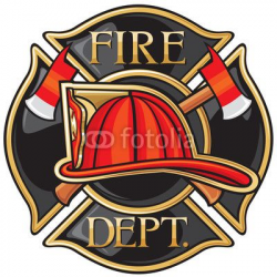 Fire Department or Firefighters Maltese Cross Symbol Wall ...