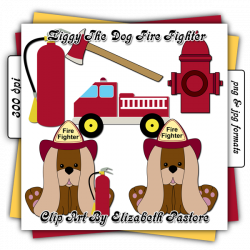 Firefighter pooch clip art collection consist of 6 images. You have ...