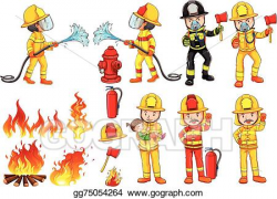 Vector Stock - A group of firemen. Clipart Illustration ...