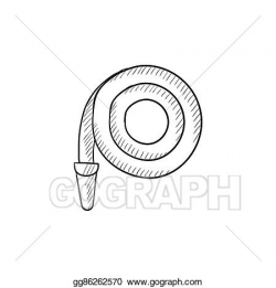 Vector Stock - Firefighter hose sketch icon. Clipart ...