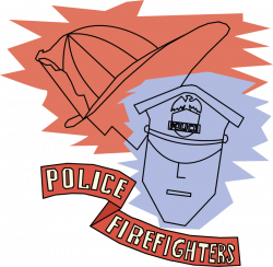 Clipart - Police and Firefighters