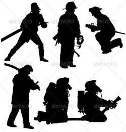 Firefighter Silhouette - People Characters | Firefighters ...
