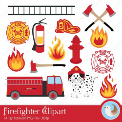 Firefighter Clipart - Fireman Clipart - Fire Station - Fire ...