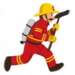 Firefighter running with axe - Transparent PNG & SVG vector