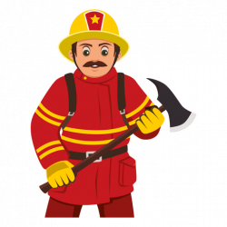 Firefighter carrying axe - Transparent PNG & SVG vector