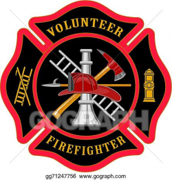 Vector Art - Volunteer firefighter maltese cross. Clipart ...