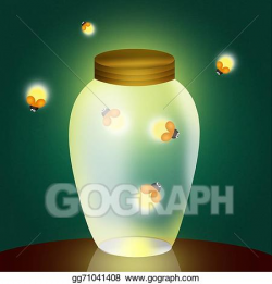 Stock Illustrations - Fireflies in the jar. Stock Clipart ...