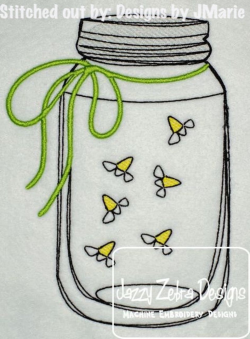 Firefly's Mason Jar Sketch machine Embroidery Design - instant download  design