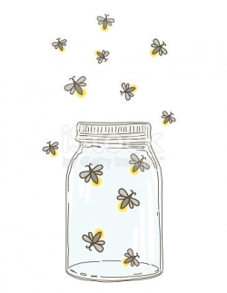 Sketchy hand drawn mason jar with Fireflies | Bullet | Mason ...
