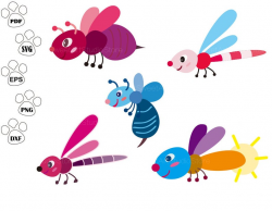 BUG SVG Files, Dragonfly svg, Bee svg, Firefly Clipart, cricut, cameo,  silhouette cut files commercial & personal use