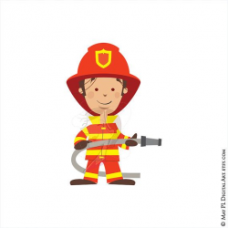 Firefighter Fireman Clipart Fire Truck Engine Rescue Clip Art DIY ...