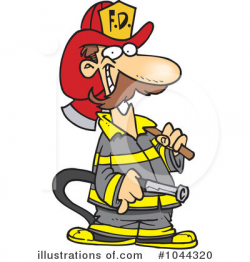 Fireman Clipart #1044320 - Illustration by toonaday