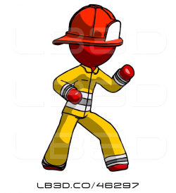 Illustration of Cartoon Red Fireman Fireman Guy Martial Arts ...