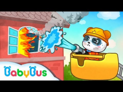 Baby Panda Fights a Fire | Brave Fireman Compilation | Kids ...