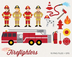Firefighter clipart | Etsy