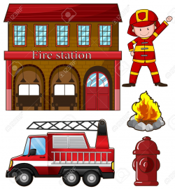 Fireman and fire station » Clipart Station