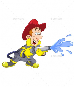 Fireman with Fire Hose | Fonts-logos-icons | Fire hose, Clip ...