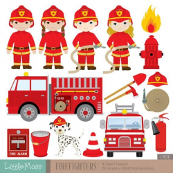 Firefighters Digital Clipart, Fireman Clipart | Products in ...